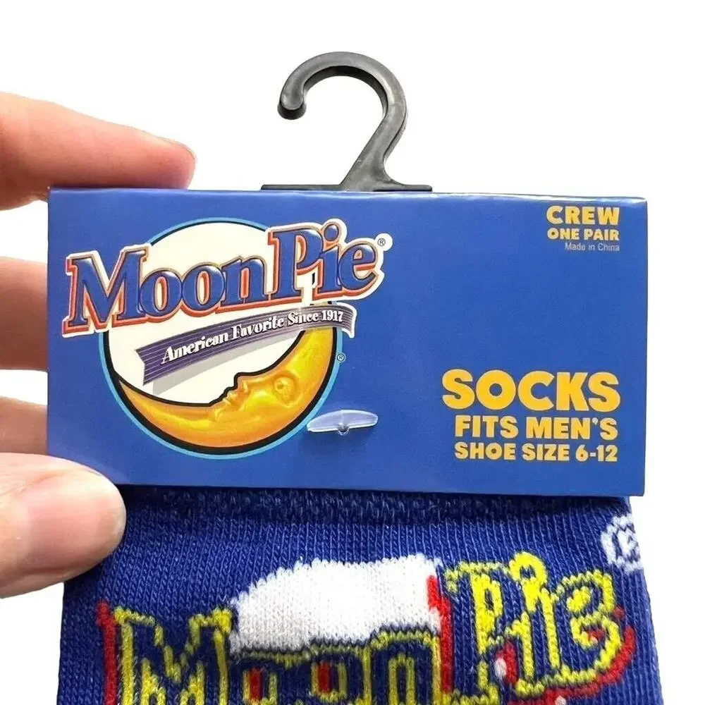 Odd Sox Unisex Moon Pie Retro Novelty Crew 80s 90s Socks Blue Brown